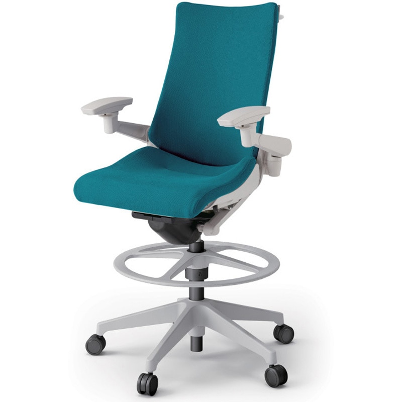 KG-417PSHP-GNA3 アクトチェア ハイポジションタイプ 可動肘 ハンガー ランバーサポート付 樹脂脚 クロスPS<配送時組立サービス付> 1台 イトーキ 【通販モノタロウ】