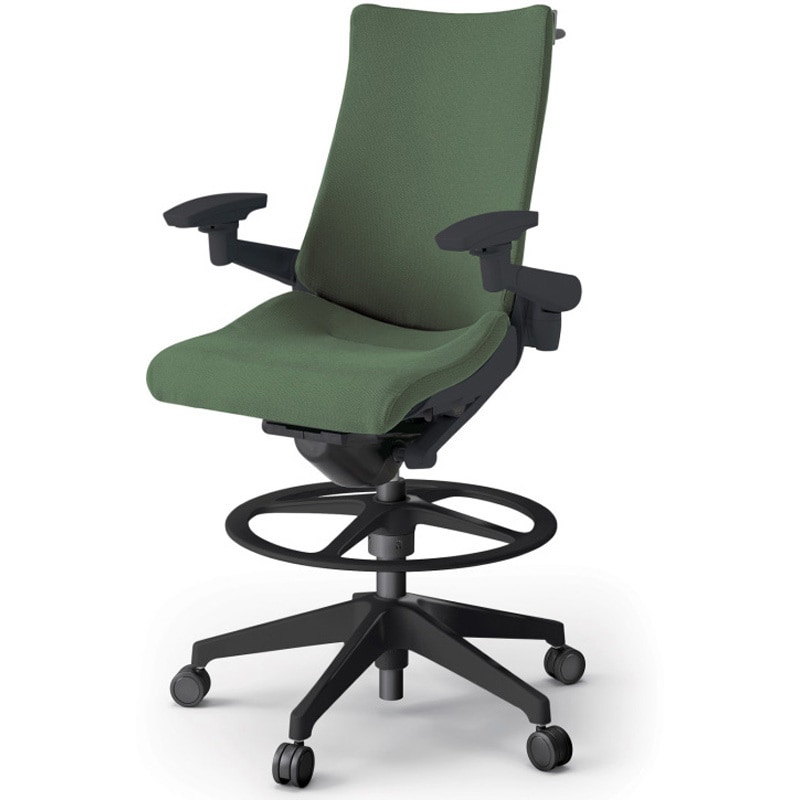 KG-417PSHP-T1Q2 アクトチェア ハイポジションタイプ 可動肘 ハンガー ランバーサポート付 樹脂脚 クロスPS<配送時組立サービス付> 1台 イトーキ 【通販モノタロウ】