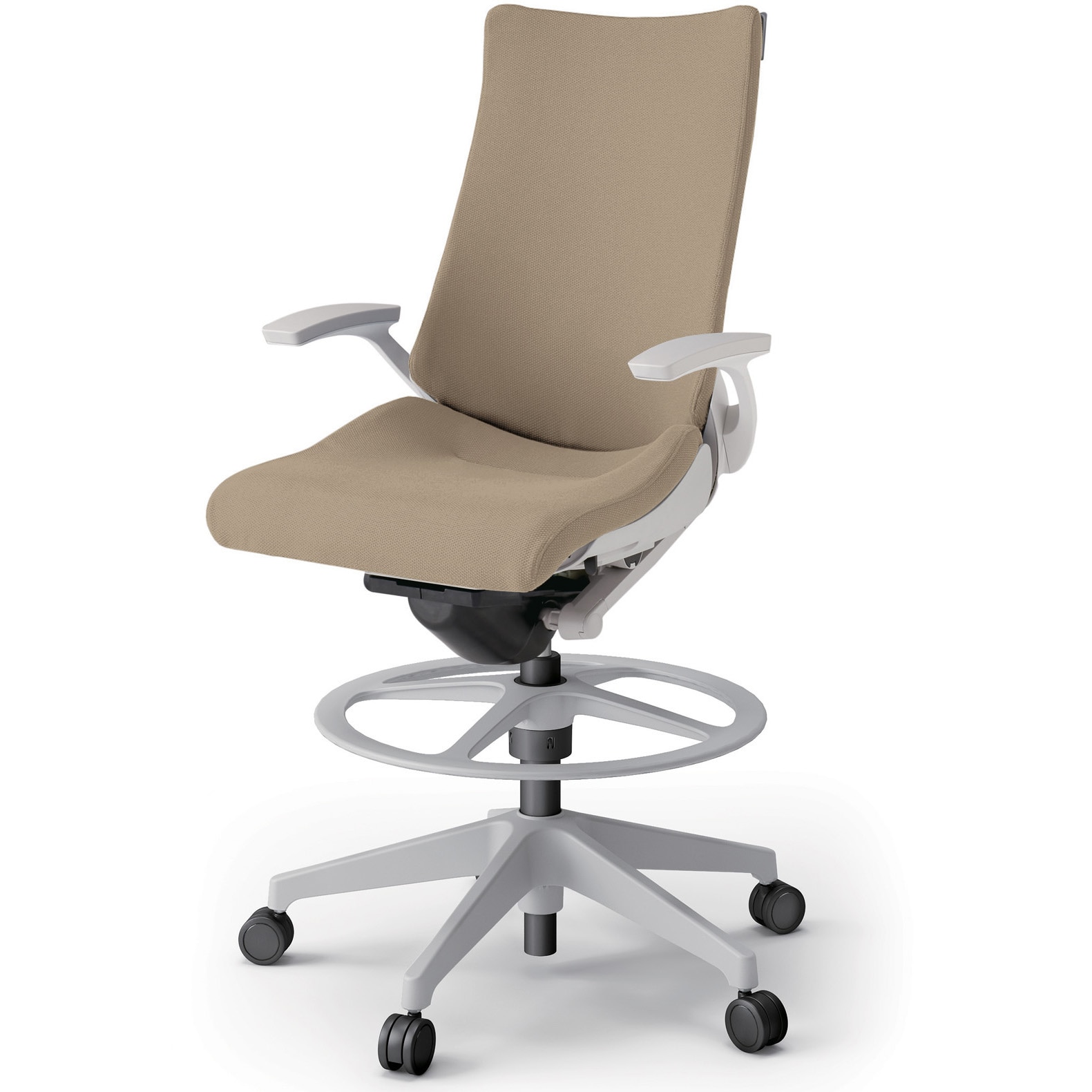 KG-415PSP-GNY3 アクトチェア ハイポジションタイプ 固定肘 ランバーサポート付 樹脂脚 クロスPS<配送時組立サービス付> 1台 イトーキ 【通販モノタロウ】