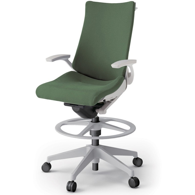 KG-415PSHP-GNQ2 アクトチェア ハイポジションタイプ 固定肘 ハンガー ランバーサポート付 樹脂脚 クロスPS<配送時組立サービス付> 1台 イトーキ 【通販モノタロウ】