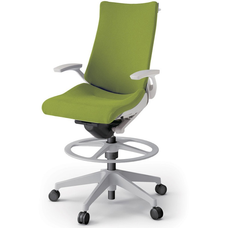 KG-415PSHP-GNQ6 アクトチェア ハイポジションタイプ 固定肘 ハンガー ランバーサポート付 樹脂脚 クロスPS<配送時組立サービス付> 1台 イトーキ 【通販モノタロウ】