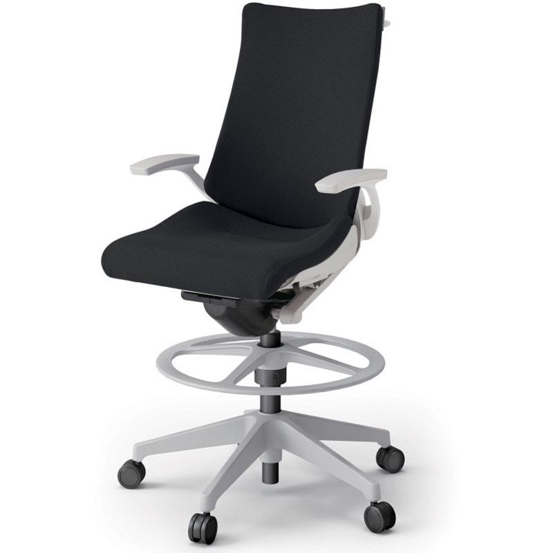 KG-415PSHP-GNT1 アクトチェア ハイポジションタイプ 固定肘 ハンガー ランバーサポート付 樹脂脚 クロスPS<配送時組立サービス付> 1台 イトーキ 【通販モノタロウ】