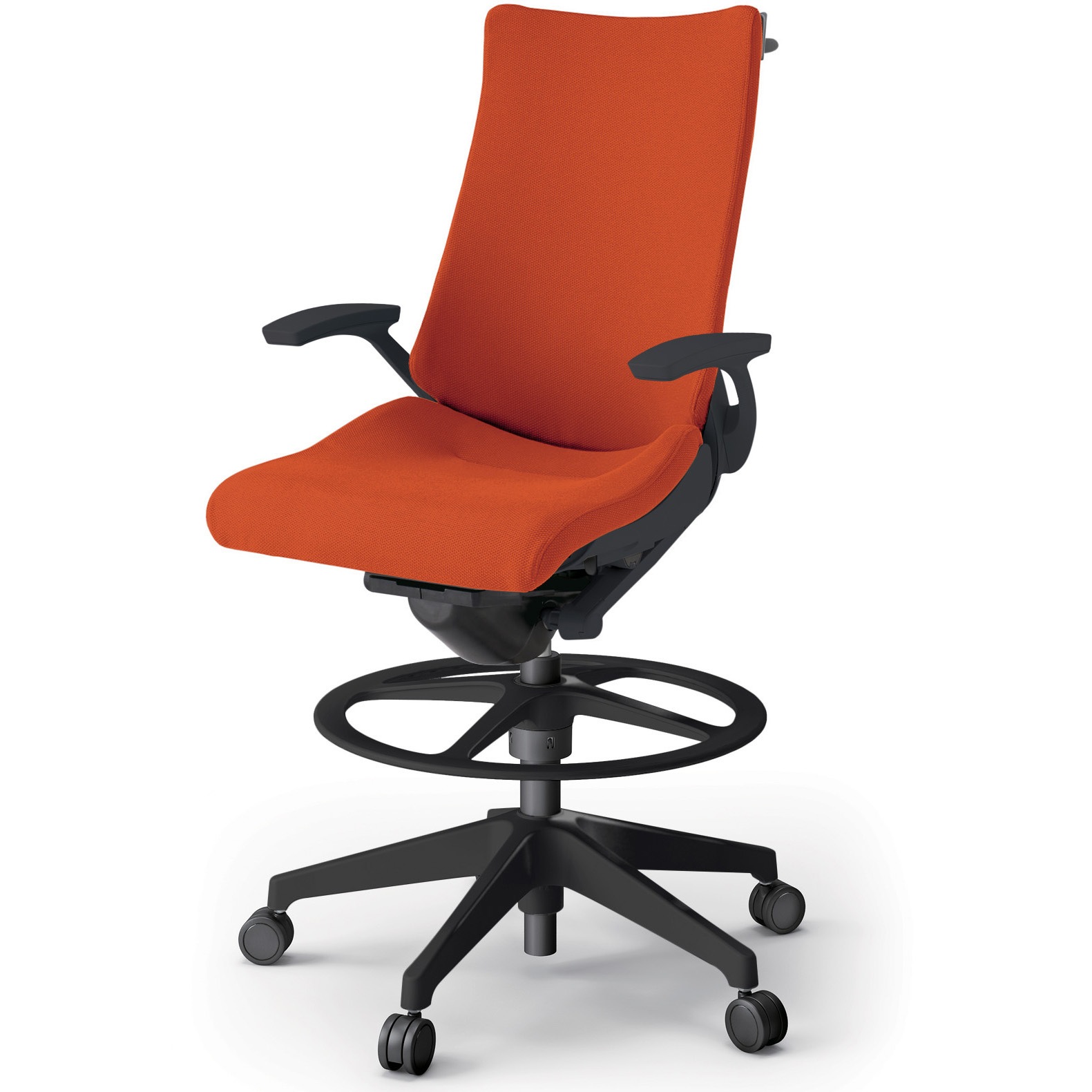 KG-415PSHP-T1D3 アクトチェア ハイポジションタイプ 固定肘 ハンガー ランバーサポート付 樹脂脚 クロスPS<配送時組立サービス付> 1台 イトーキ 【通販モノタロウ】