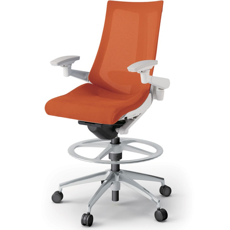 KG-457JVP-ZWD3 アクトチェア ハイポジションタイプ 可動肘 ランバーサポート付 アルミミラー脚 メッシュJV<配送時組立サービス付> 1台 イトーキ 【通販モノタロウ】