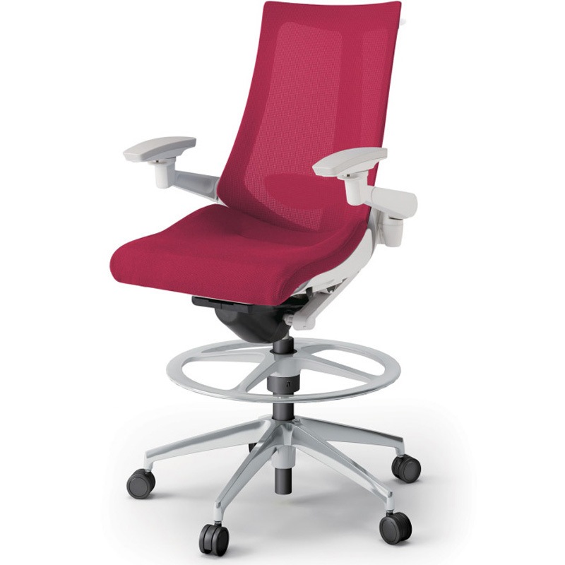 KG-457JVHP-ZWM4 アクトチェア ハイポジションタイプ 可動肘 ハンガー ランバーサポート付 アルミミラー脚 メッシュJV<配送時組立サービス付> 1台 イトーキ 【通販モノタロウ】