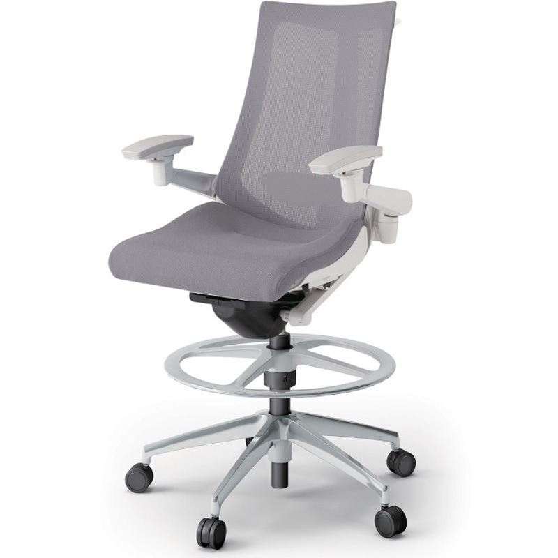 KG-457JVHP-ZWW6 アクトチェア ハイポジションタイプ 可動肘 ハンガー ランバーサポート付 アルミミラー脚 メッシュJV<配送時組立サービス付> 1台 イトーキ 【通販モノタロウ】