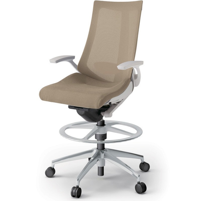 KG-455JVP-ZNY3 アクトチェア ハイポジションタイプ 固定肘 ランバーサポート付 アルミミラー脚 メッシュJV<配送時組立サービス付> 1台 イトーキ 【通販モノタロウ】