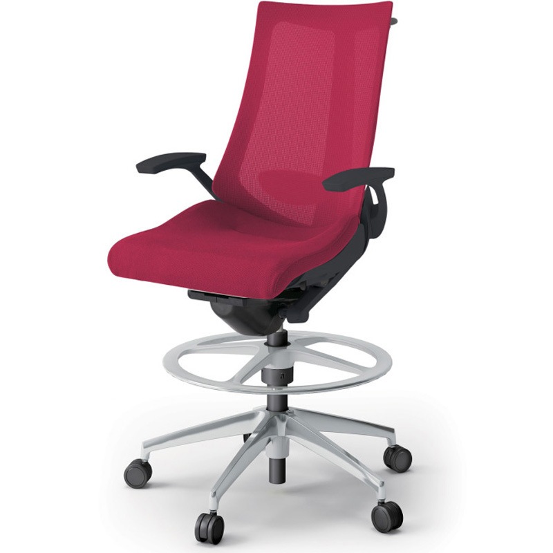 KG-455JVHP-ZTM4 アクトチェア ハイポジションタイプ 固定肘 ハンガー ランバーサポート付 アルミミラー脚 メッシュJV<配送時組立サービス付> 1台 イトーキ 【通販モノタロウ】