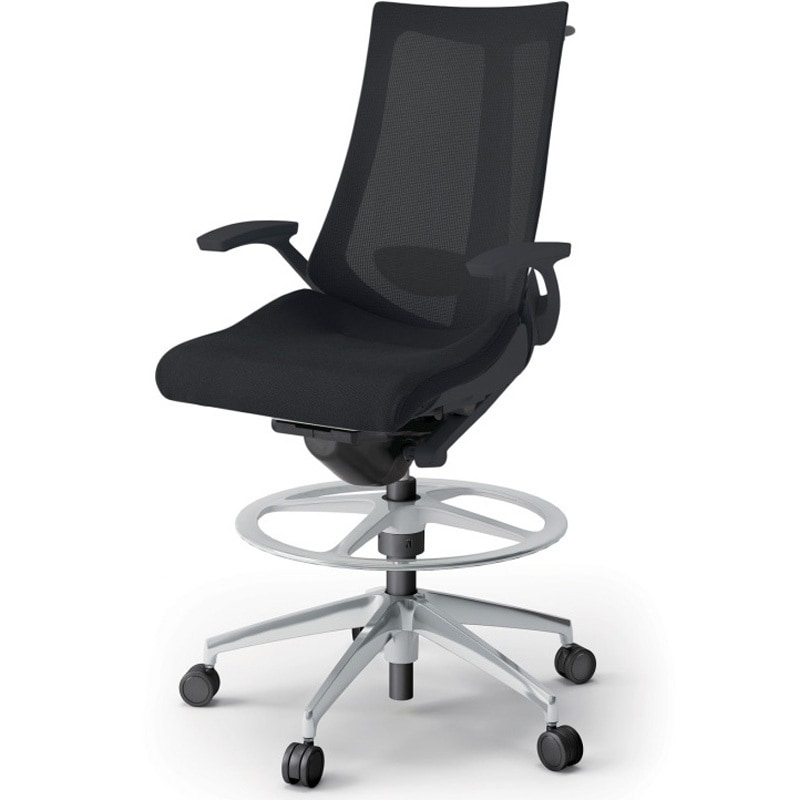 KG-455JVHP-ZTT1 アクトチェア ハイポジションタイプ 固定肘 ハンガー ランバーサポート付 アルミミラー脚 メッシュJV<配送時組立サービス付> 1台 イトーキ 【通販モノタロウ】