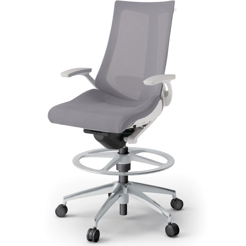 KG-455JVHP-ZWW6 アクトチェア ハイポジションタイプ 固定肘 ハンガー ランバーサポート付 アルミミラー脚 メッシュJV<配送時組立サービス付> 1台 イトーキ 【通販モノタロウ】