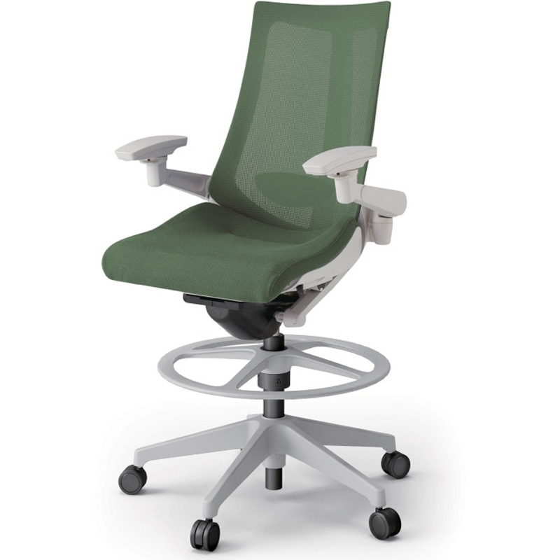 KG-457JVP-GNQ2 アクトチェア ハイポジションタイプ 可動肘 ランバーサポート付 樹脂脚 メッシュJV<配送時組立サービス付> 1台 イトーキ 【通販モノタロウ】