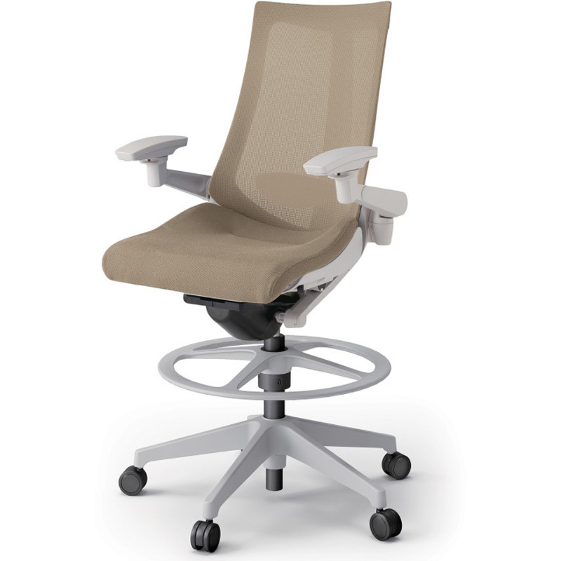 KG-457JVP-GNY3 アクトチェア ハイポジションタイプ 可動肘 ランバーサポート付 樹脂脚 メッシュJV<配送時組立サービス付> 1台 イトーキ 【通販モノタロウ】