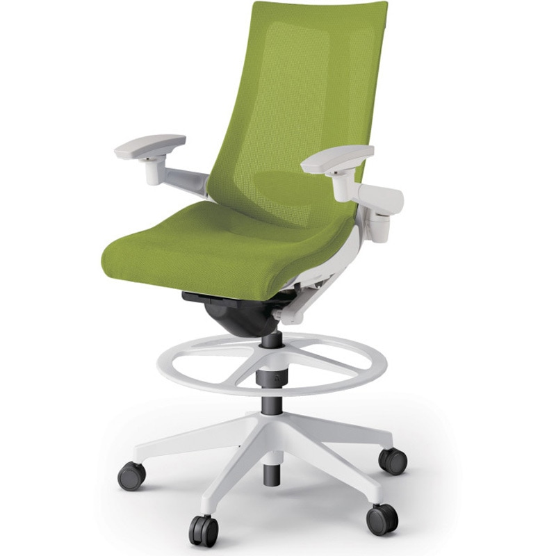 KG-457JVP-W9Q6 アクトチェア ハイポジションタイプ 可動肘 ランバーサポート付 樹脂脚 メッシュJV<配送時組立サービス付> 1台 イトーキ 【通販モノタロウ】