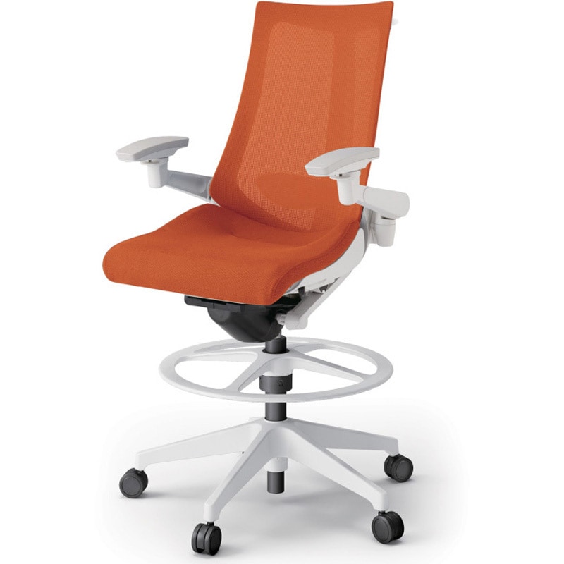 KG-457JVHP-W9D3 アクトチェア ハイポジションタイプ 可動肘 ハンガー ランバーサポート付 樹脂脚 メッシュJV<配送時組立サービス付> 1台 イトーキ 【通販モノタロウ】