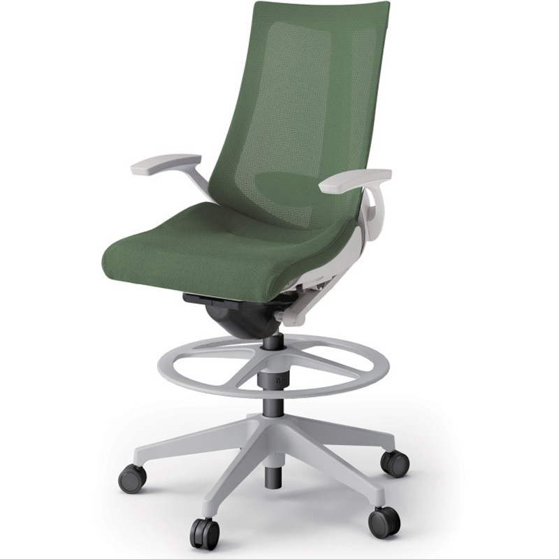 KG-455JVP-GNQ2 アクトチェア ハイポジションタイプ 固定肘 ランバーサポート付 樹脂脚 メッシュJV<配送時組立サービス付> 1台 イトーキ 【通販モノタロウ】