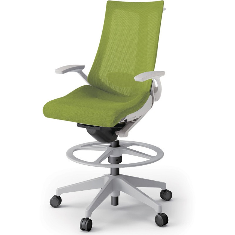 KG-455JVHP-GNQ6 アクトチェア ハイポジションタイプ 固定肘 ハンガー ランバーサポート付 樹脂脚 メッシュJV<配送時組立サービス付> 1台 イトーキ 【通販モノタロウ】