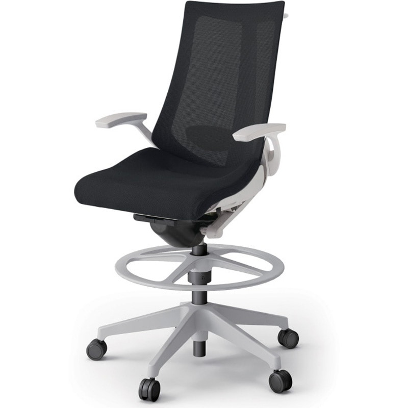 KG-455JVHP-GNT1 アクトチェア ハイポジションタイプ 固定肘 ハンガー ランバーサポート付 樹脂脚 メッシュJV<配送時組立サービス付> 1台 イトーキ 【通販モノタロウ】