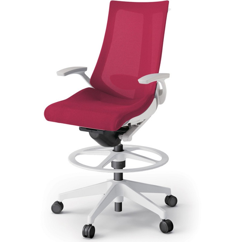 KG-455JVHP-W9M4 アクトチェア ハイポジションタイプ 固定肘 ハンガー ランバーサポート付 樹脂脚 メッシュJV<配送時組立サービス付> 1台 イトーキ 【通販モノタロウ】