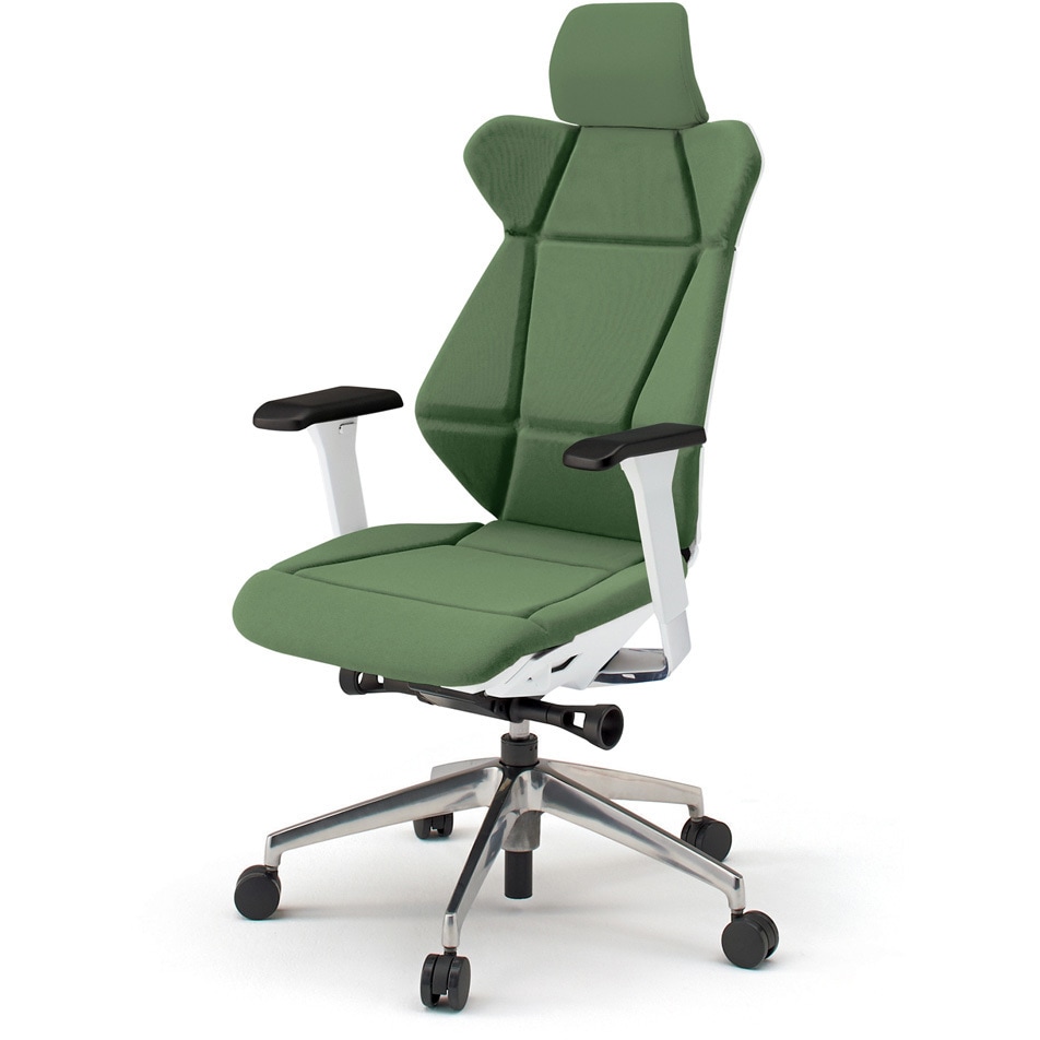 KF-857GC-ZWQ2 フリップフラップチェア エクストラハイバック 可動肘 ランバーサポート付 アルミミラー脚<配送時組立サービス付> 1台 イトーキ 【通販モノタロウ】