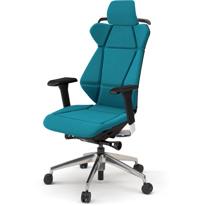 KF-857GCH-ZTA3 フリップフラップチェア エクストラハイバック 可動肘 ハンガー ランバーサポート付 アルミミラー脚<配送時組立サービス付> 1台 イトーキ 【通販モノタロウ】