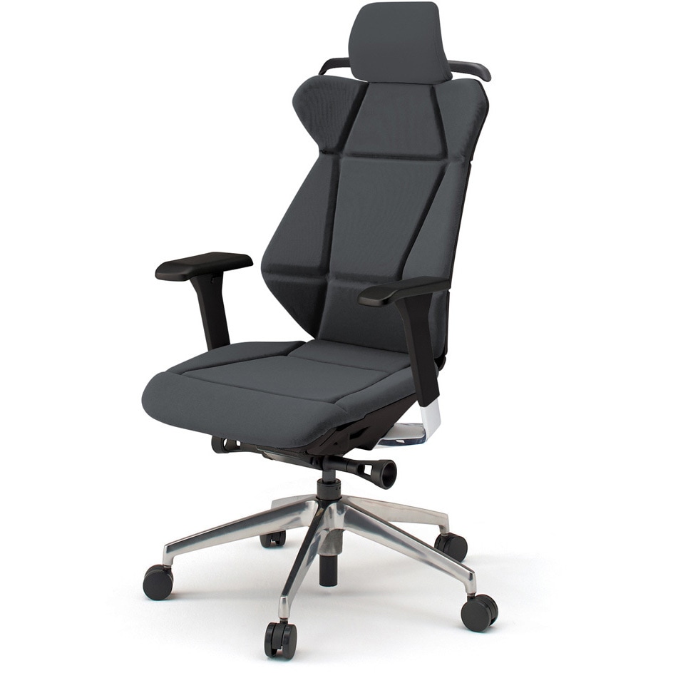 KF-857GCH-ZTW2 フリップフラップチェア エクストラハイバック 可動肘 ハンガー ランバーサポート付 アルミミラー脚<配送時組立サービス付> 1台 イトーキ 【通販モノタロウ】