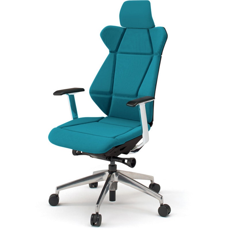 KF-855GC-ZTA3 フリップフラップチェア エクストラハイバック 固定肘 ランバーサポート付 アルミミラー脚<配送時組立サービス付> 1台 イトーキ 【通販モノタロウ】