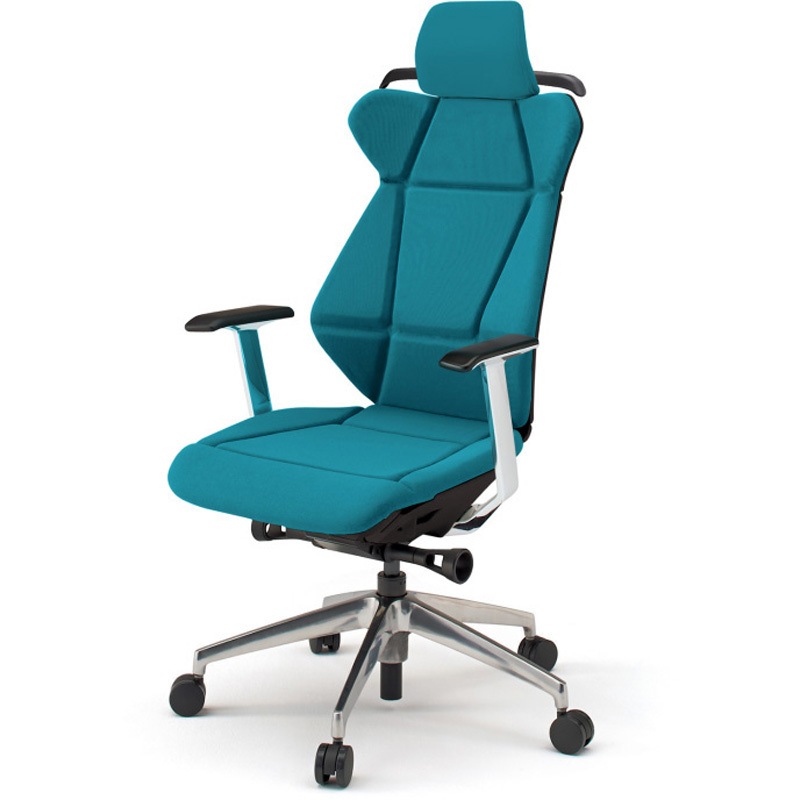 KF-855GCH-ZTA3 フリップフラップチェア エクストラハイバック 固定肘 ハンガー ランバーサポート付 アルミミラー脚<配送時組立サービス付> 1台 イトーキ 【通販モノタロウ】