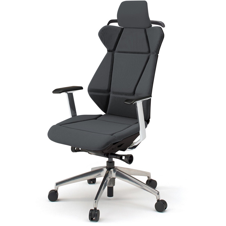 KF-855GCH-ZTW2 フリップフラップチェア エクストラハイバック 固定肘 ハンガー ランバーサポート付 アルミミラー脚<配送時組立サービス付> 1台 イトーキ 【通販モノタロウ】