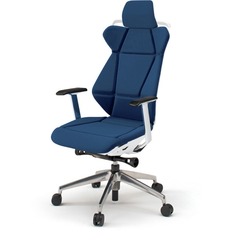 KF-855GCH-ZWB2 フリップフラップチェア エクストラハイバック 固定肘 ハンガー ランバーサポート付 アルミミラー脚<配送時組立サービス付> 1台 イトーキ 【通販モノタロウ】