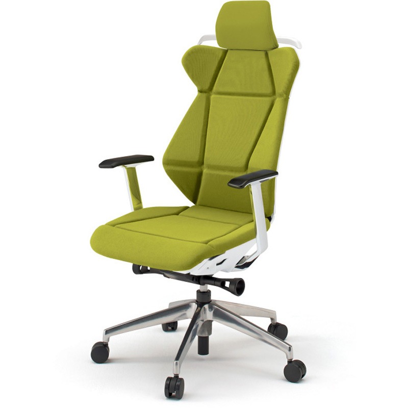 KF-855GCH-ZWQ6 フリップフラップチェア エクストラハイバック 固定肘 ハンガー ランバーサポート付 アルミミラー脚<配送時組立サービス付> 1台 イトーキ 【通販モノタロウ】