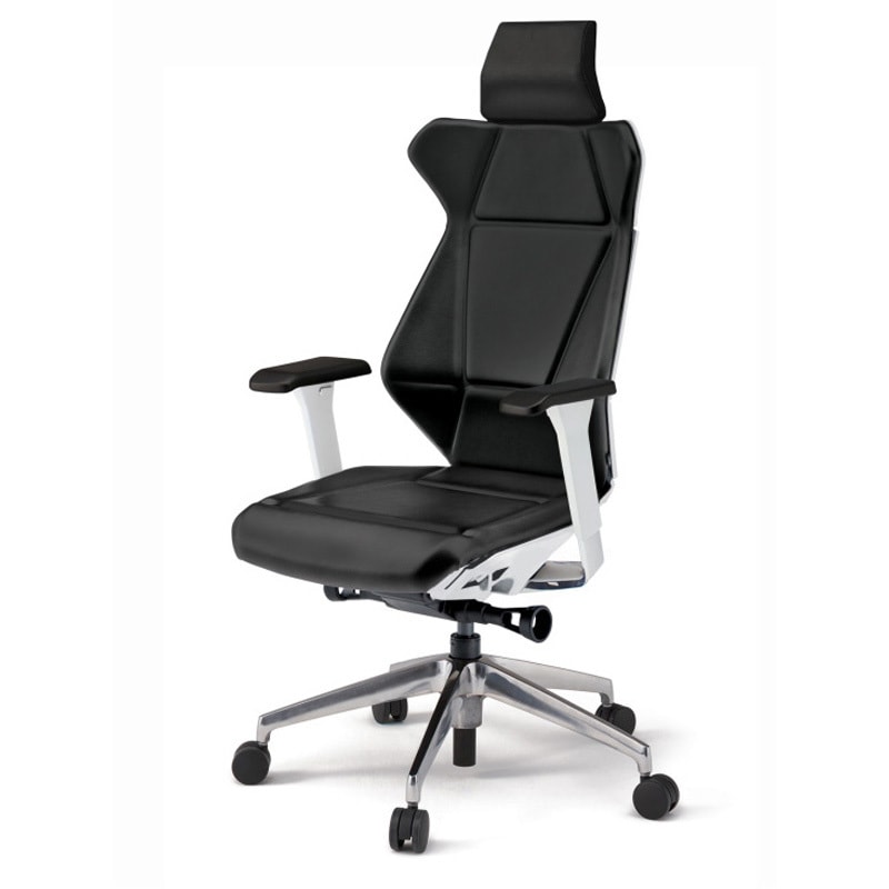 KF857DGM-ZWT1 フリップフラップチェア エクストラハイバック 可動肘 ランバーサポート付 ビニールレザーDG アルミミラー脚 ウレタンキャスター<配送時組立サービス付> 1台 イトーキ 【通販モノタロウ】 109,900円