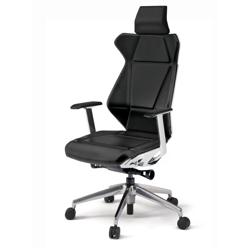 KF855DGM-ZWT1 フリップフラップチェア エクストラハイバック 固定肘 ランバーサポート付 ビニールレザーDG アルミミラー脚 ウレタンキャスター<配送時組立サービス付> 1台 イトーキ 【通販モノタロウ】