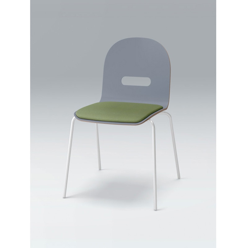 KJA-720C-GDQ3 デコボコチェア decoタイプ(クッション付) 張地C<配送時組立サービス付> イトーキ ホワイト 高さ785mm幅495mm奥行510mm  KJA-720C-GDQ3