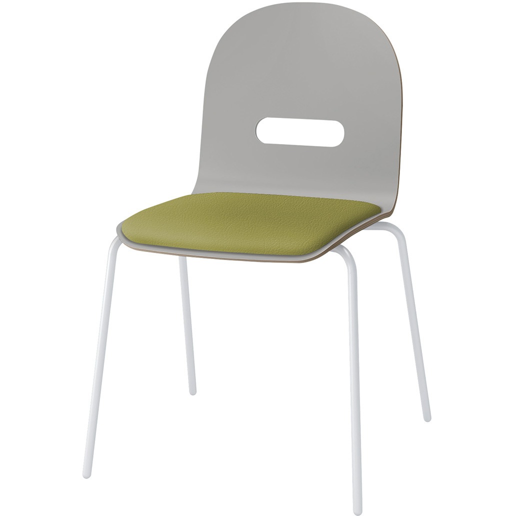 KJA-720DK-GGL6 デコボコチェア decoタイプ(クッション付) 張地DK<配送時組立サービス付> イトーキ ホワイト 高さ785mm幅495mm奥行510mm  KJA-720DK-GGL6 25,886円