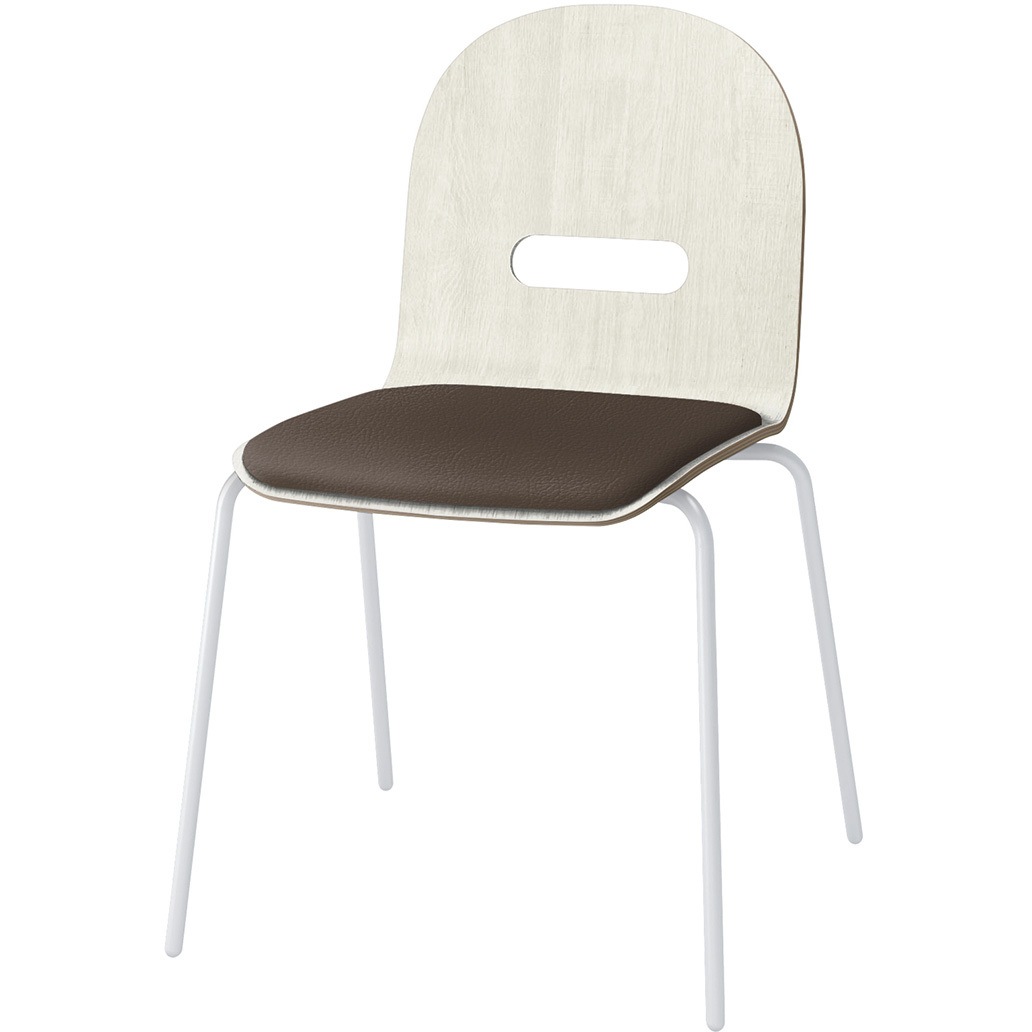 KJA-720DK-GHK1 デコボコチェア decoタイプ(クッション付) 張地DK<配送時組立サービス付> イトーキ ホワイト 高さ785mm幅495mm奥行510mm  KJA-720DK-GHK1