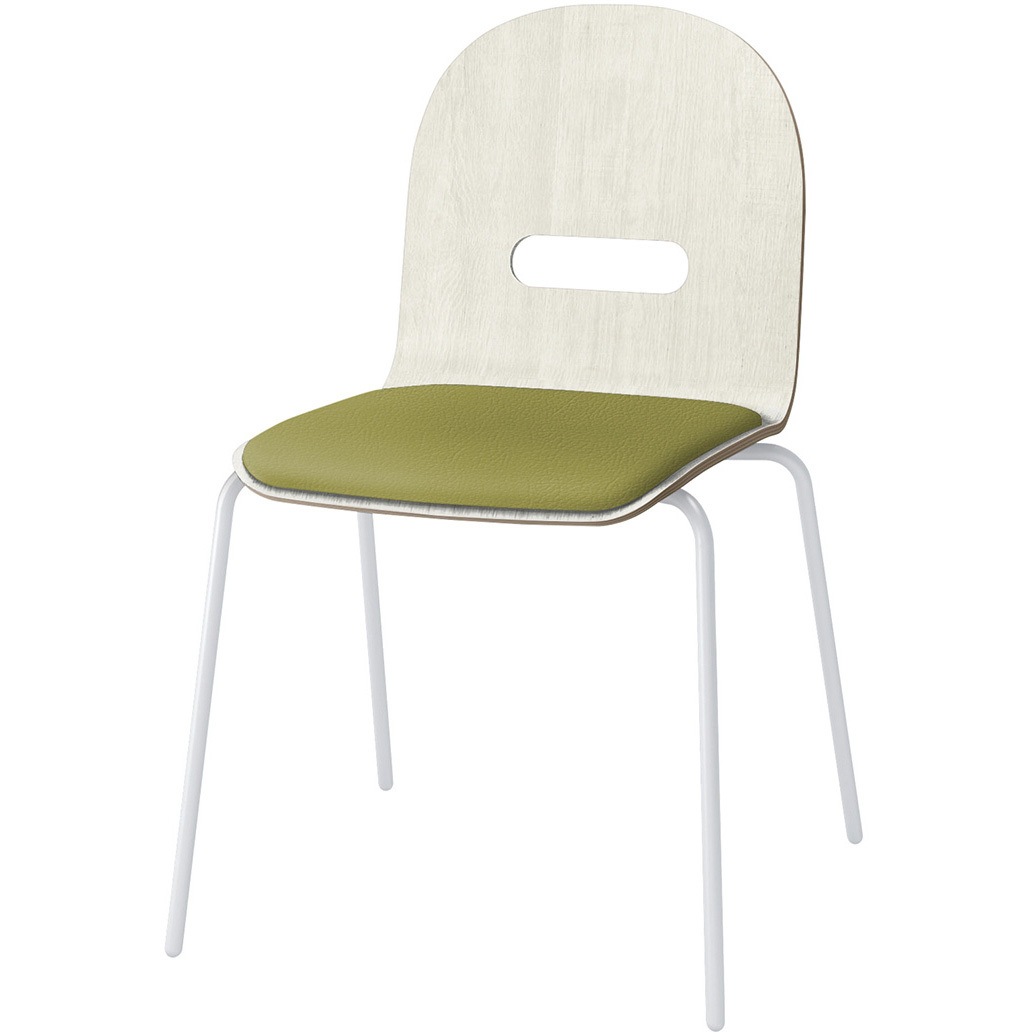 KJA-720DK-GHL6 デコボコチェア decoタイプ(クッション付) 張地DK<配送時組立サービス付> イトーキ ホワイト 高さ785mm幅495mm奥行510mm  KJA-720DK-GHL6