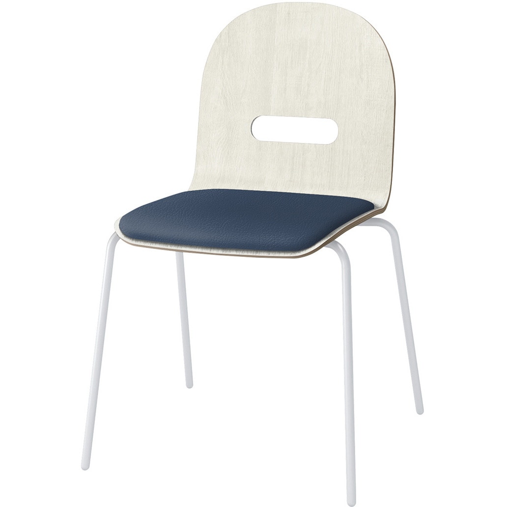 KJA-720DK-GHN2 デコボコチェア decoタイプ(クッション付) 張地DK<配送時組立サービス付> イトーキ ホワイト 高さ785mm幅495mm奥行510mm  KJA-720DK-GHN2