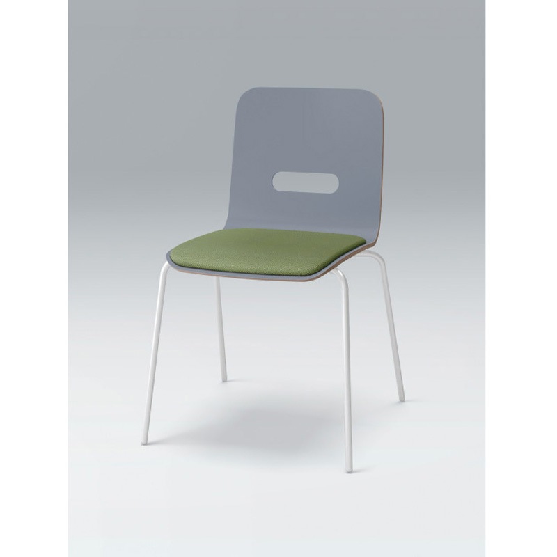 KJA-740C-GDQ3 デコボコチェア flatタイプ(クッション付) 張地C<配送時組立サービス付> イトーキ ホワイト 高さ775mm幅495mm奥行510mm  KJA-740C-GDQ3 27,365円