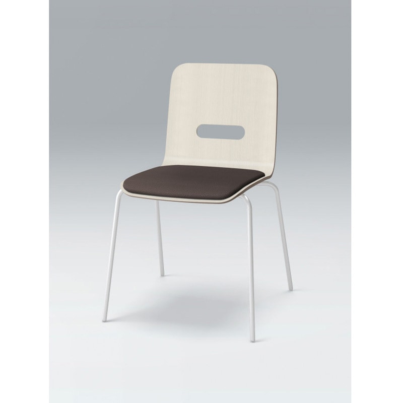 KJA-740C-GHH4 デコボコチェア flatタイプ(クッション付) 張地C<配送時組立サービス付> イトーキ ホワイト 高さ775mm幅495mm奥行510mm  KJA-740C-GHH4