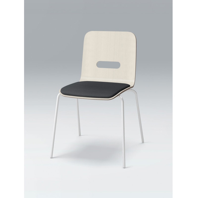 KJA-740C-GHW2 デコボコチェア flatタイプ(クッション付) 張地C<配送時組立サービス付> イトーキ ホワイト 高さ775mm幅495mm奥行510mm  KJA-740C-GHW2