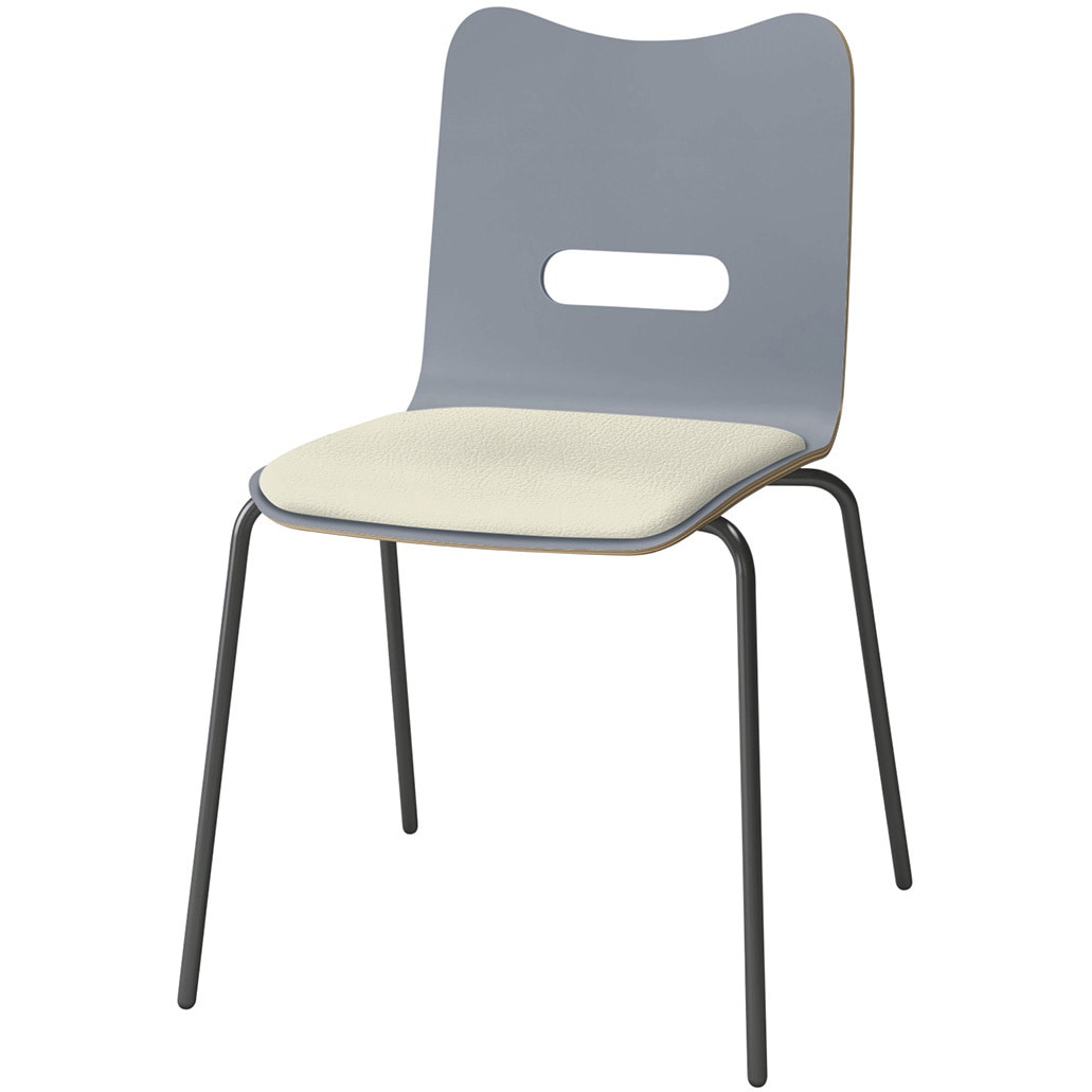 KJA-760DK-TDW9 デコボコチェア bocoタイプ(クッション付) 張地DK<配送時組立サービス付> イトーキ ホワイト 高さ785mm幅495mm奥行510mm  KJA-760DK-TDW9