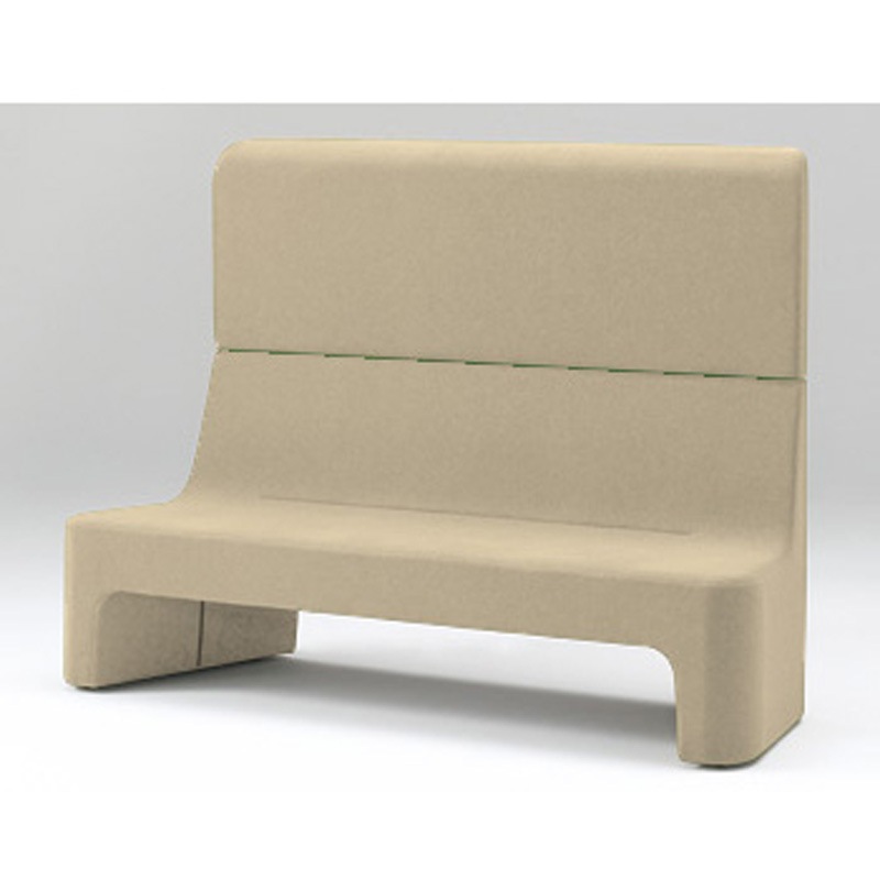 LAZ-233GZ-Y3Y3 カコミ ハイバックソファ<配送時組立サービス付> イトーキ 高さ1330mm幅1910mm奥行605mm  LAZ-233GZ-Y3Y3