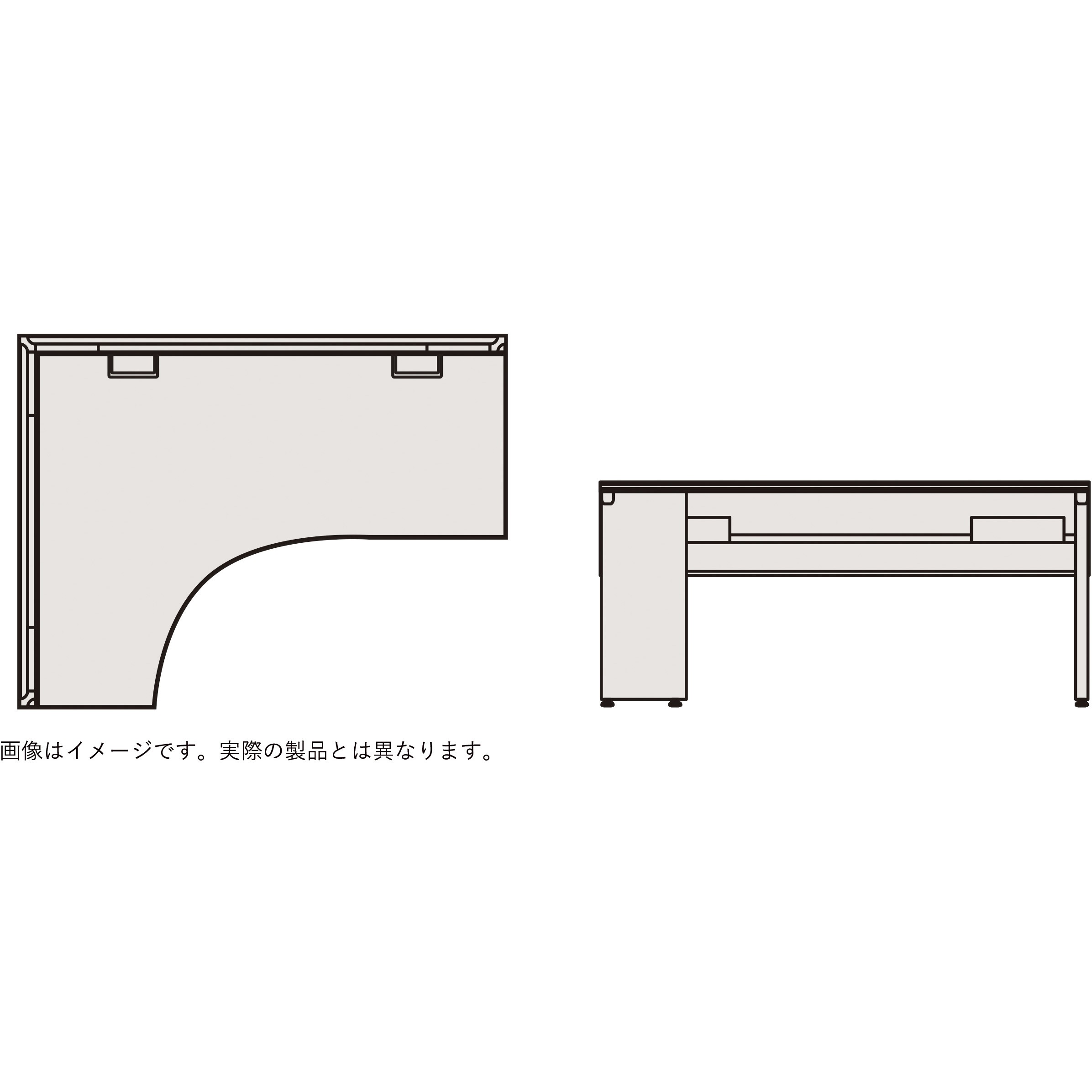 JFA-6264KLK-ZL インクルード 90度オペレーションデスク(6/4) 配線口タイプ 左凸 単体型<配送時組立サービス付> 1台 イトーキ 【通販モノタロウ】