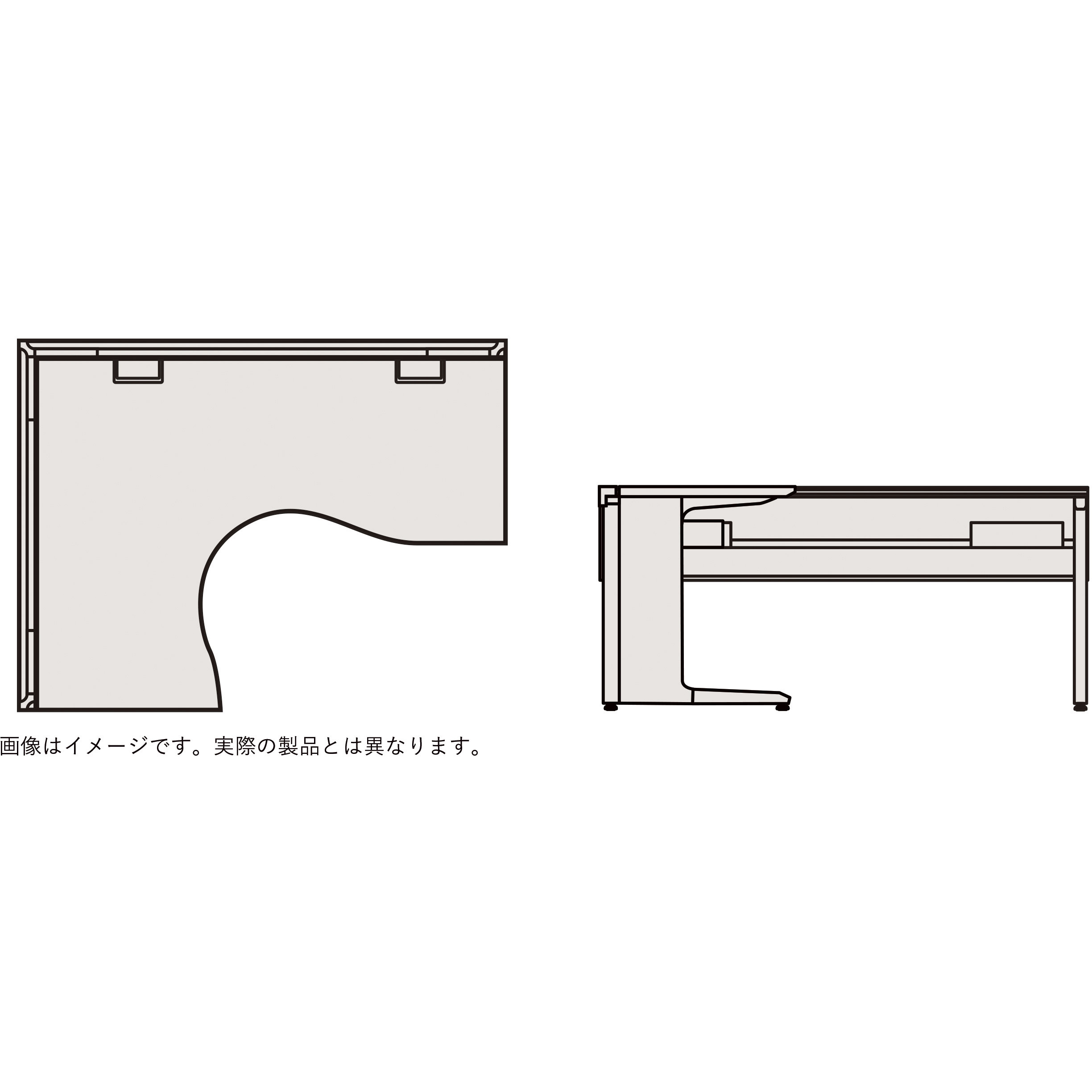 JFA-6266KLNJ-ZX インクルード 90度オペレーションデスク(6/6) スタンダードタイプ 左凸 連増型 W1600×1200<配送時組立サービス付> 1台 イトーキ 【通販モノタロウ】