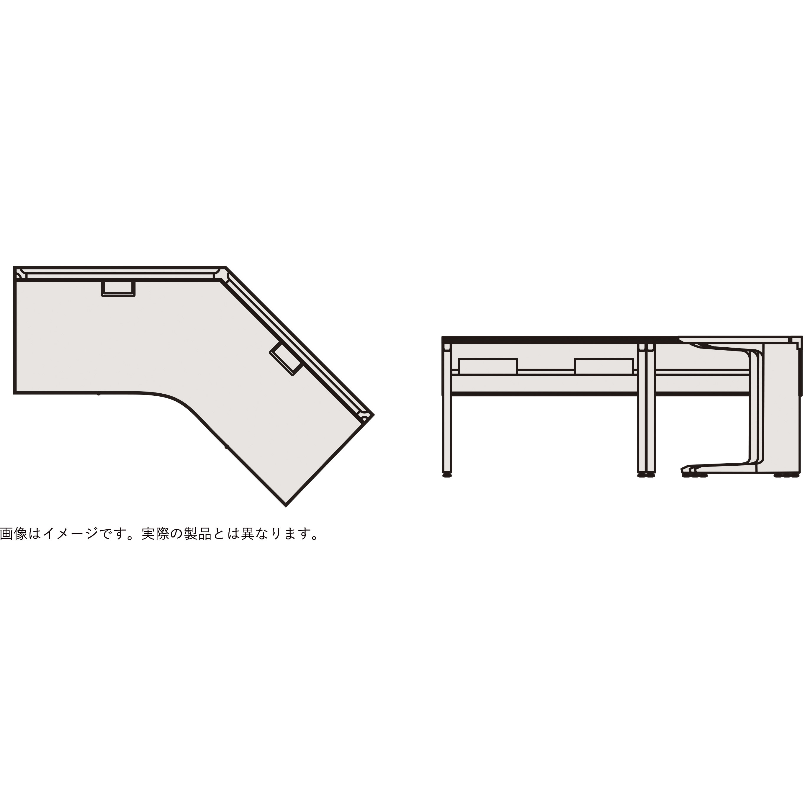 JFA-1166TK-ZX インクルード 135度オペレーションデスク(6/6) 配線口タイプ 単体型<配送時組立サービス付> 1台 イトーキ 【通販モノタロウ】