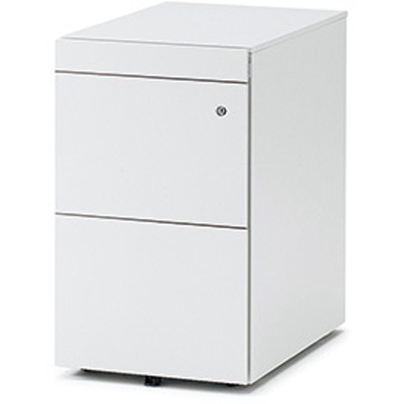 JM-046MPC-W9 インステート ワゴンA4・2段・ペントレイ引出し シリンダー錠 レギュラーD590<配送時組立サービス付> 1台 イトーキ 【通販モノタロウ】