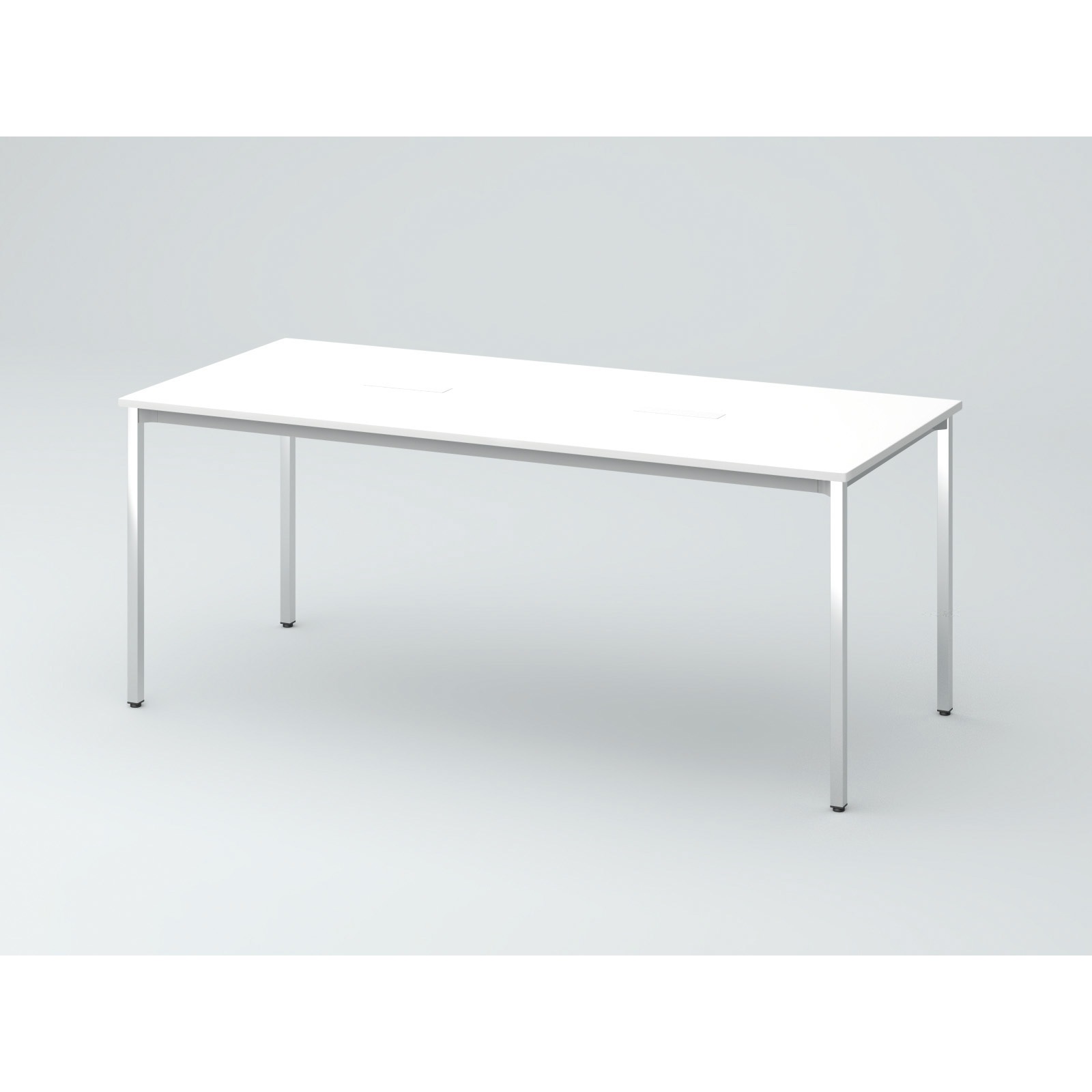 DCW-187HHSPA1PW オリゴテーブル ホワイトボード天板(配線キャップ) 角型 1800×700 4本角脚(メッキ脚)<配送時組立サービス付> 1台 イトーキ 【通販モノタロウ】