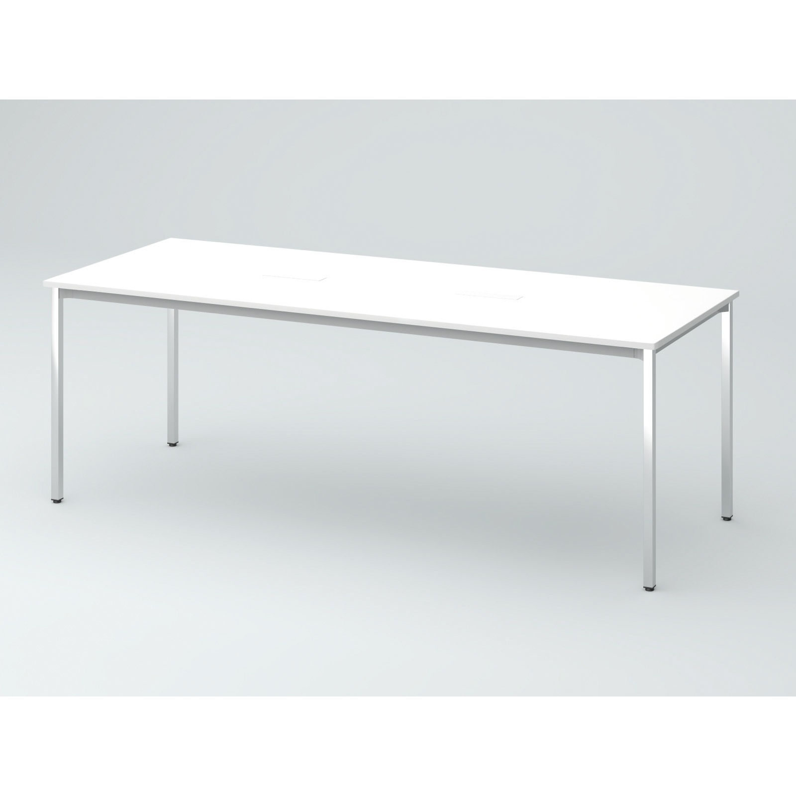 DCW-217HHSPA1PW オリゴテーブル ホワイトボード天板(配線キャップ) 角型 2100×700 4本角脚(メッキ脚)<配送時組立サービス付> 1台 イトーキ 【通販モノタロウ】