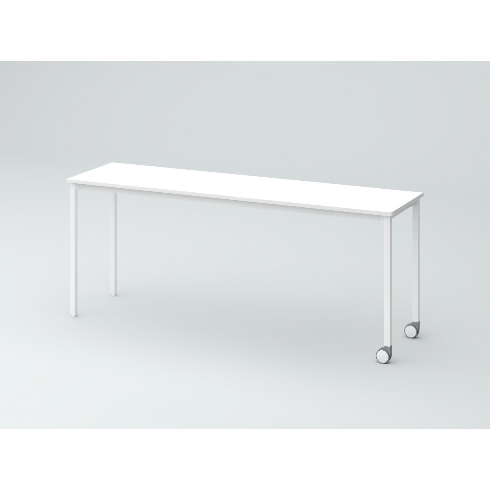 DCW-184HNSTC1WW オリゴテーブル ホワイトボード天板 角型 1800×450 4本角脚 片側キャスター<配送時組立サービス付> 1台 イトーキ 【通販モノタロウ】