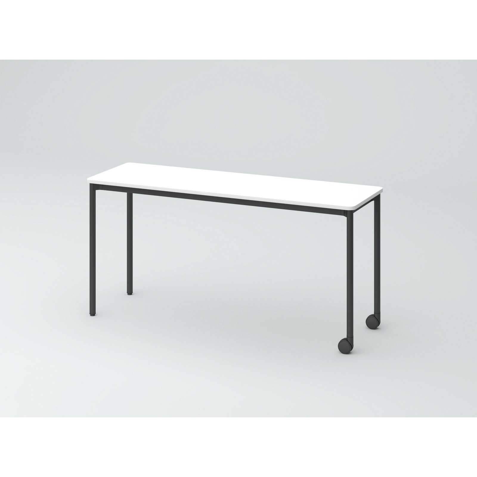 DCW-154HNRTC1TW オリゴテーブル ホワイトボード天板 角型 1500×450 4本丸脚 片側キャスター<配送時組立サービス付> 1台 イトーキ 【通販モノタロウ】